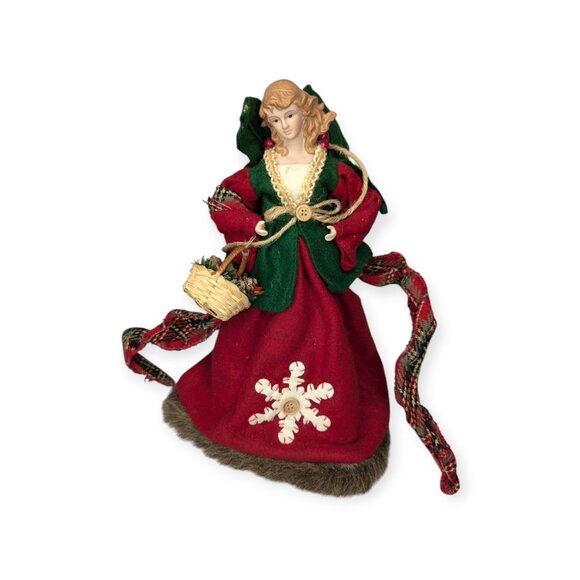 Angel Tree Topper Christmas Centerpiece Ceramic Head & Hands with Basket - Picture 10 of 10